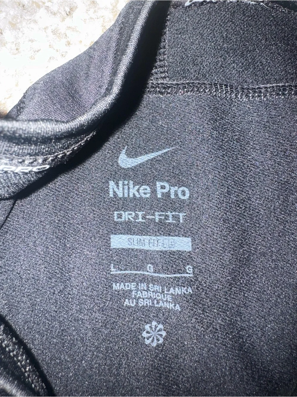 Nike Pro Dri-FIT Slim Fit Long Sleeve Training Shirt Black Size L